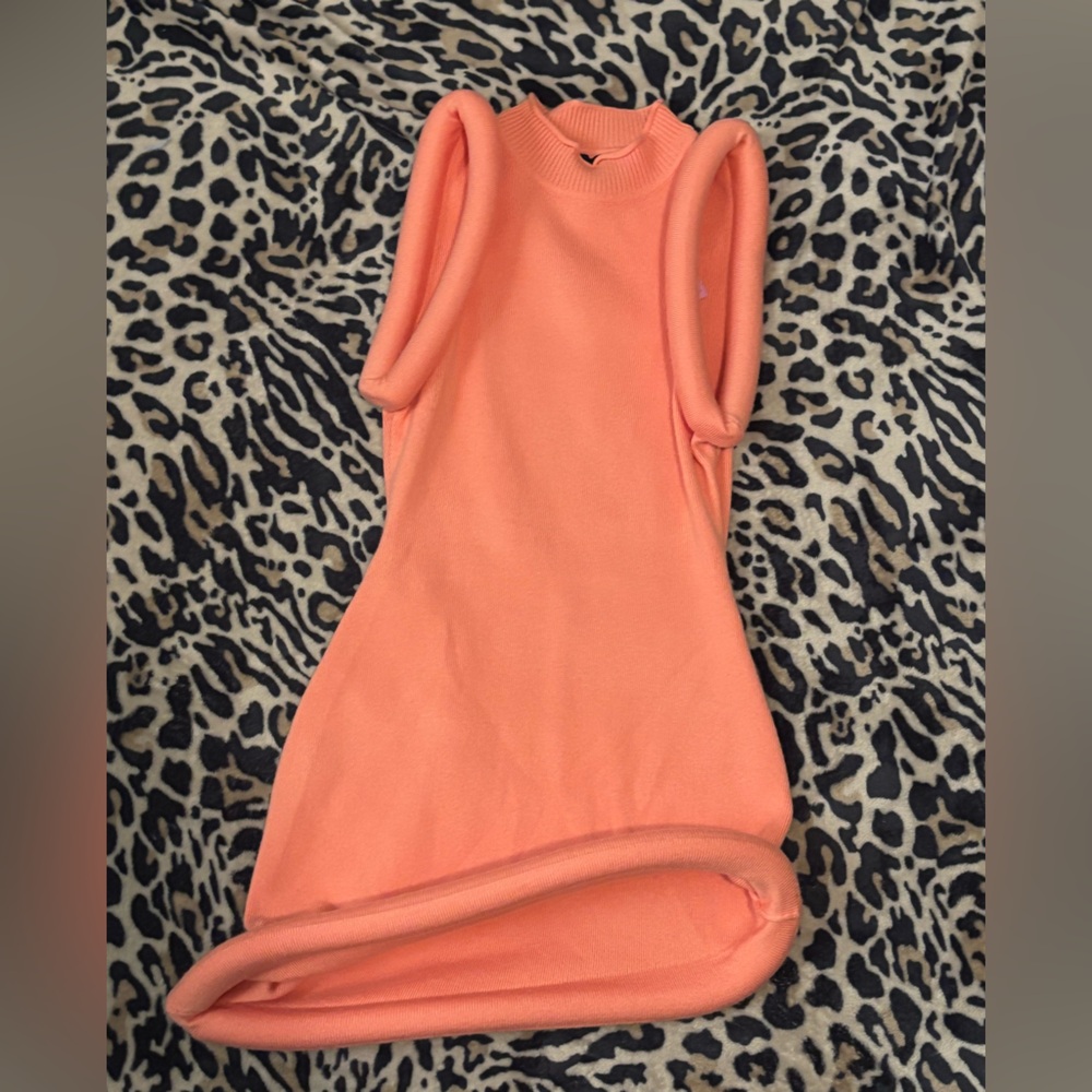 Orange knit dress
